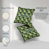 Custom Name Watercolor Tropical Palm Leaf Abstract Seamless Name Square Filled Cushion Throw Pillow Sofa Bed Home Decor Zip Washable UK Made