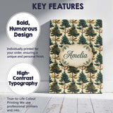 Personalised Name Detailed Evergreen Pine Custom  Unique Gift Idea Elegant Feature Canvas Wall Art Print Decor Picture Ready to Hang