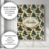 Personalised Name Detailed Evergreen Pine Custom  Unique Gift Idea Elegant Feature Canvas Wall Art Print Decor Picture Ready to Hang