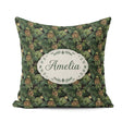 Custom Name Lush Pine Cone Foliage Dense Forest Seamless Pattern Square Filled Cushion Throw Pillow Sofa Bed Home Decor Zip Washable UK Made
