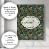 Personalised Name Lush Pine Cone Foliage Custom  Unique Gift Idea Elegant Feature Canvas Wall Art Print Decor Picture Ready to Hang