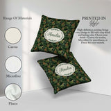 Custom Name Lush Pine Cone Foliage Dense Forest Seamless Pattern Square Filled Cushion Throw Pillow Sofa Bed Home Decor Zip Washable UK Made