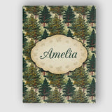 Personalised Name Lush Evergreen Pine Trees Custom  Bespoke Interior Contemporary Canvas Wall Art Print Decor Picture Ready to Hang