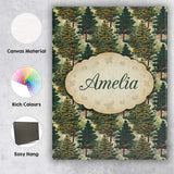 Personalised Name Lush Evergreen Pine Trees Custom  Bespoke Interior Contemporary Canvas Wall Art Print Decor Picture Ready to Hang