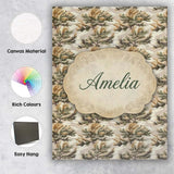 Personalised Name Soft Neutral Pine Branches Custom Bespoke  Contemporary Display Canvas Wall Art Print Decor Picture Ready to Hang