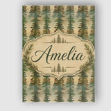 Personalised Name Abstract Forest Pine Tree Custom  Bespoke Interior Contemporary Canvas Wall Art Print Decor Picture Ready to Hang