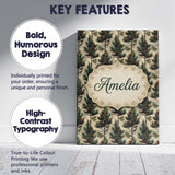 Personalised Name Watercolor Pine Woodland Custom  Unique Gift Idea Elegant Feature Canvas Wall Art Print Decor Picture Ready to Hang