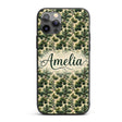 Pine Branches with Cones Vintage Printed Design Custom Name Protective Phone Case Mobile Cover Durable Everyday Smartphone Shock Resistant