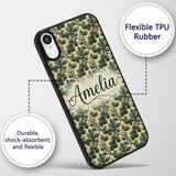 Pine Branches with Cones Vintage Printed Design Custom Name Protective Phone Case Mobile Cover Durable Everyday Smartphone Shock Resistant