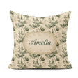 Custom Name Elegant Pine Leaves Nature Repeat Seamless Name Cute Square Filled Cushion Throw Pillow Sofa Bed Home Decor Zip Washable UK Made