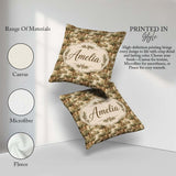 Custom Name Elegant Bonsai Pine Tree Botanical Pattern Name Cute Square Filled Cushion Throw Pillow Sofa Bed Home Decor Zip Washable UK Made