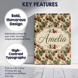 Personalised Name Classic Strawberry Custom Premium Decorative Design Modern Room Accent Canvas Wall Art Print Decor Picture Ready to Hang