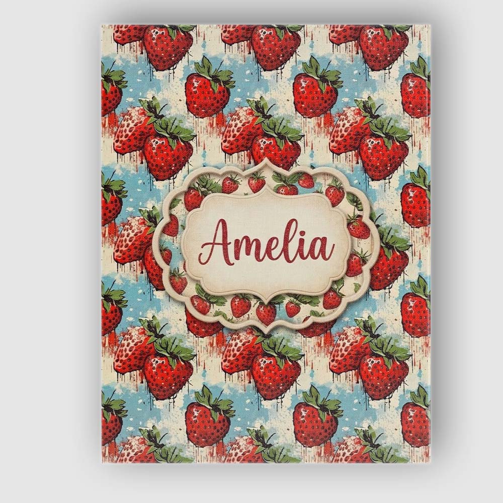 Personalised Name Grunge Strawberry Drip Custom  Unique Gift Idea Elegant Feature Canvas Wall Art Print Decor Picture Ready to Hang