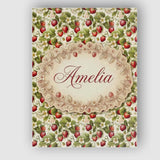 Personalised Name Fresh Strawberry Blossom Custom  Unique Gift Idea Elegant Feature Canvas Wall Art Print Decor Picture Ready to Hang