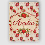 Personalised Name Abstract Strawberry Paint Custom  Bespoke Interior Contemporary Canvas Wall Art Print Decor Picture Ready to Hang