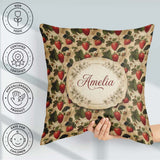 Custom Name Rustic Vine Wood Texture Seamless Pattern Name Cute Square Filled Cushion Throw Pillow Sofa Bed Home Decor Zip Washable UK Made