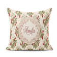 Custom Name Delicate Vine Soft Floral Seamless Pattern Name Cute Square Filled Cushion Throw Pillow Sofa Bed Home Decor Zip Washable UK Made