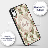 Delicate Strawberry Vine Soft Floral Seamless Custom Name Protective Phone Case Mobile Cover Durable Everyday Smartphone Shock Resistant