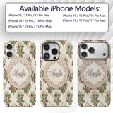 Delicate Strawberry Vine Soft Floral Seamless Custom Name Protective Phone Case Mobile Cover Durable Everyday Smartphone Shock Resistant