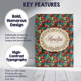 Personalised Name Artistic Strawberry Vine Custom  Unique Gift Idea Elegant Feature Canvas Wall Art Print Decor Picture Ready to Hang