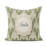 Custom Name Lush Green Grape Cluster Vineyard Seamless Name Cute Square Filled Cushion Throw Pillow Sofa Bed Home Decor Zip Washable UK Made