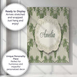 Personalised Name Lush Green Grape Cluster Custom  Unique Gift Idea Elegant Feature Canvas Wall Art Print Decor Picture Ready to Hang
