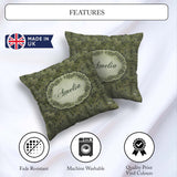 Custom Name Dark Forest Vine Branch Botanical Seamless Name Cute Square Filled Cushion Throw Pillow Sofa Bed Home Decor Zip Washable UK Made