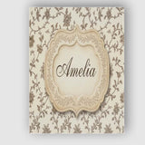 Personalised Name Autumn Floral Leaf Swirl Custom  Unique Gift Idea Elegant Feature Canvas Wall Art Print Decor Picture Ready to Hang