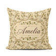 Custom Name Elegant Twisting Vine Minimal Seamless Pattern Name Square Filled Cushion Throw Pillow Sofa Bed Home Decor Zip Washable UK Made