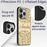 Elegant Twisting Vine Leaves Minimal Seamless Custom Name Protective Phone Case Mobile Cover Durable Everyday Smartphone Shock Resistant