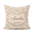 Custom Name Autumn Branches with Red and Leaves Seamless Pattern Square Filled Cushion Throw Pillow Sofa Bed Home Decor Zip Washable UK Made