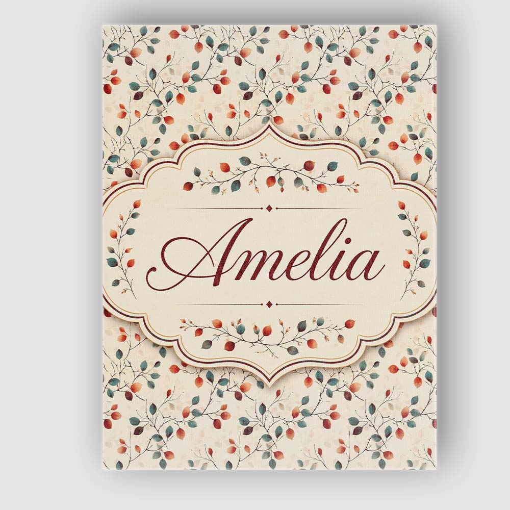 Personalised Name Autumn Branches with Red Custom  Unique Gift Idea Elegant Feature Canvas Wall Art Print Decor Picture Ready to Hang