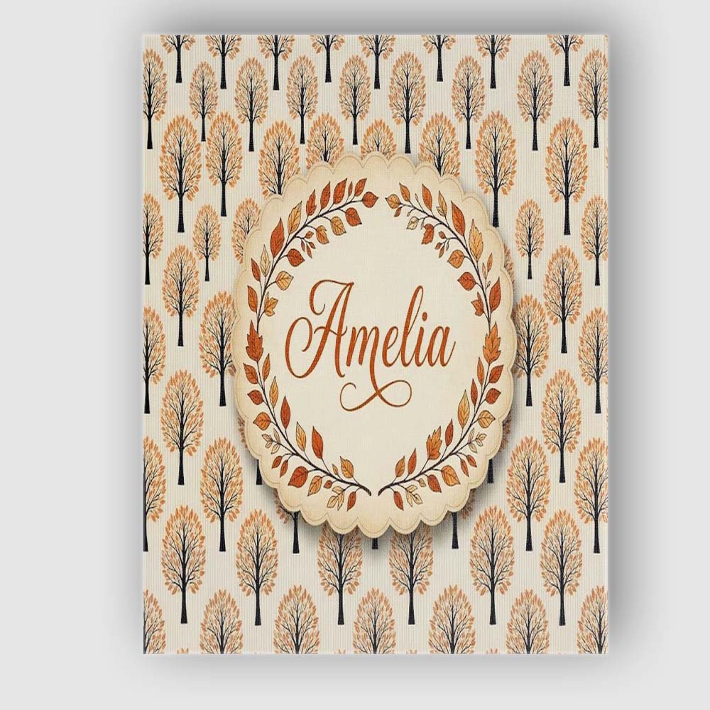 Personalised Name Minimalist Autumn Trees Custom  Unique Gift Idea Elegant Feature Canvas Wall Art Print Decor Picture Ready to Hang