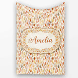 Soft Pastel Falling Leaves Autumn Seamless Pattern Name Cute Unique  Personalised Custom Name Super Soft Fleece Blanket Bed Sofa Throw