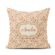 Custom Name Soft Pastel Falling Leaves Autumn Seamless Name Cute Square Filled Cushion Throw Pillow Sofa Bed Home Decor Zip Washable UK Made