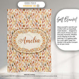 Soft Pastel Falling Leaves Autumn Seamless Pattern Name Cute Unique  Personalised Custom Name Super Soft Fleece Blanket Bed Sofa Throw