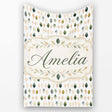 Scattered Neutral Tone Leaves Elegant Seamless Pattern Name Cute  Personalised Custom Name Super Soft Fleece Blanket Bed Sofa Throw