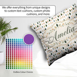 Custom Name Scattered Neutral Tone Elegant Seamless Pattern Name Square Filled Cushion Throw Pillow Sofa Bed Home Decor Zip Washable UK Made