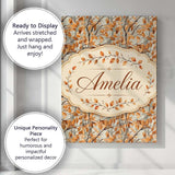 Personalised Name Warm Autumn Branches with Custom  Bespoke Interior Contemporary Canvas Wall Art Print Decor Picture Ready to Hang