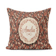 Custom Name Floral Autumn Branches with Orange Blossoms Seamless Square Filled Cushion Throw Pillow Sofa Bed Home Decor Zip Washable UK Made