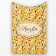 Golden Yellow Autumn Leaves Dense Seamless Pattern Name Cute Unique  Personalised Custom Name Super Soft Fleece Blanket Bed Sofa Throw