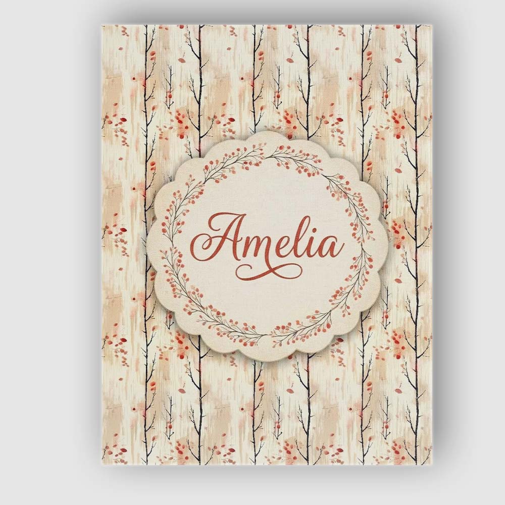 Personalised Name Minimal Birch Trees with Custom  Unique Gift Idea Elegant Feature Canvas Wall Art Print Decor Picture Ready to Hang