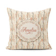 Custom Name Minimal Birch Trees with Leaves Soft Autumn Seamless Square Filled Cushion Throw Pillow Sofa Bed Home Decor Zip Washable UK Made