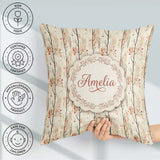Custom Name Minimal Birch Trees with Leaves Soft Autumn Seamless Square Filled Cushion Throw Pillow Sofa Bed Home Decor Zip Washable UK Made