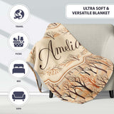 Abstract Forest Trees in Warm Earth Tones Seamless Pattern Name Cute  Personalised Custom Name Super Soft Fleece Blanket Bed Sofa Throw