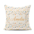 Custom Name Soft Pastel Autumn Leaves Seamless Pattern Name Cute Square Filled Cushion Throw Pillow Sofa Bed Home Decor Zip Washable UK Made