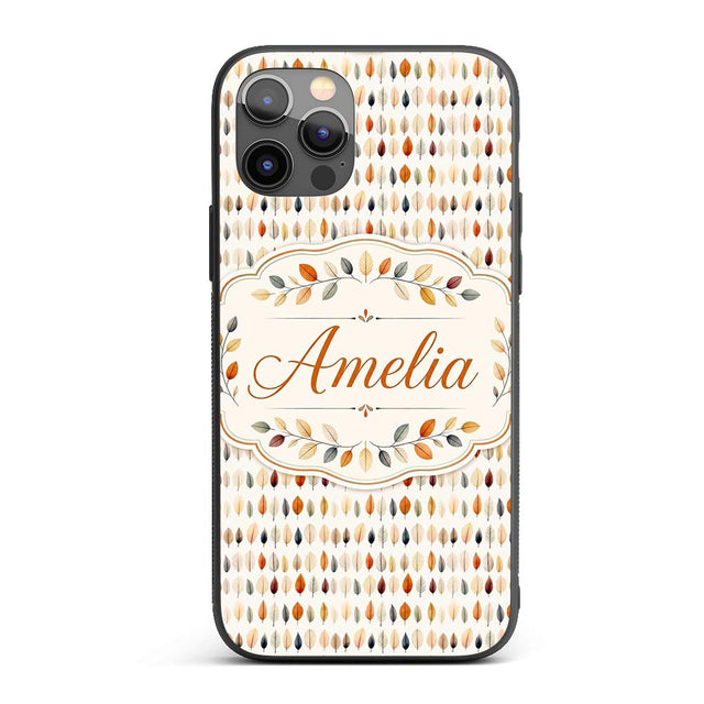 Small Multicolour Autumn Leaves Printed Design Custom Name Protective Phone Case Mobile Cover Durable Everyday Smartphone Shock Resistant