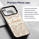 Small Multicolour Autumn Leaves Printed Design Custom Name Protective Phone Case Mobile Cover Durable Everyday Smartphone Shock Resistant