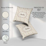 Custom Name Soft Neutral Autumn Trees Subtle Faded Seamless Name Square Filled Cushion Throw Pillow Sofa Bed Home Decor Zip Washable UK Made