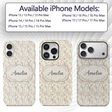 Soft Neutral Autumn Trees Subtle Faded Seamless Custom Name Protective Phone Case Mobile Cover Durable Everyday Smartphone Shock Resistant